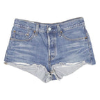 LEVI'S Womens Denim Blue Cut-Off Shorts XS W26 High Waist Casual Style