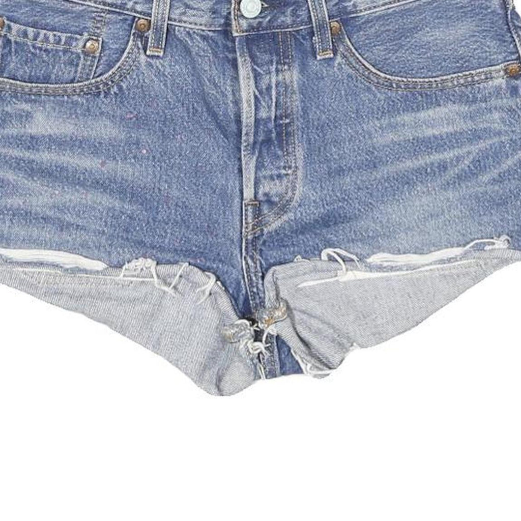 LEVI'S Womens Denim Blue Cut-Off Shorts XS W26 High Waist Casual Style
