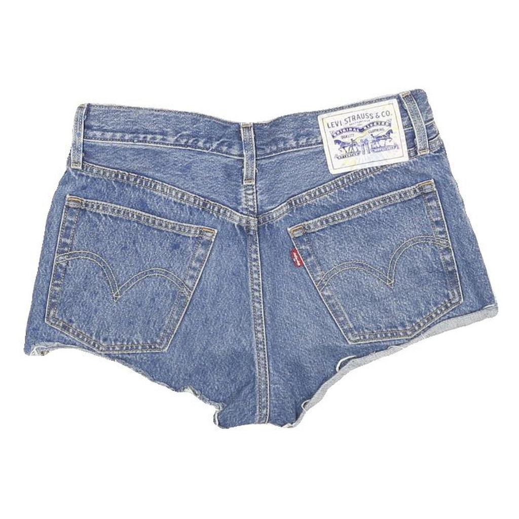 LEVI'S Womens Denim Blue Cut-Off Shorts XS W26 High Waist Casual Style