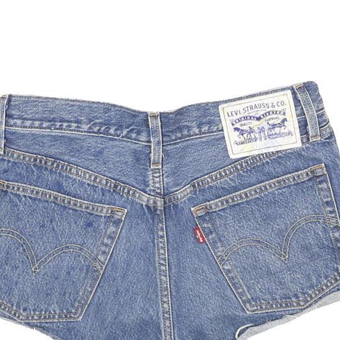 LEVI'S Womens Denim Blue Cut-Off Shorts XS W26 High Waist Casual Style