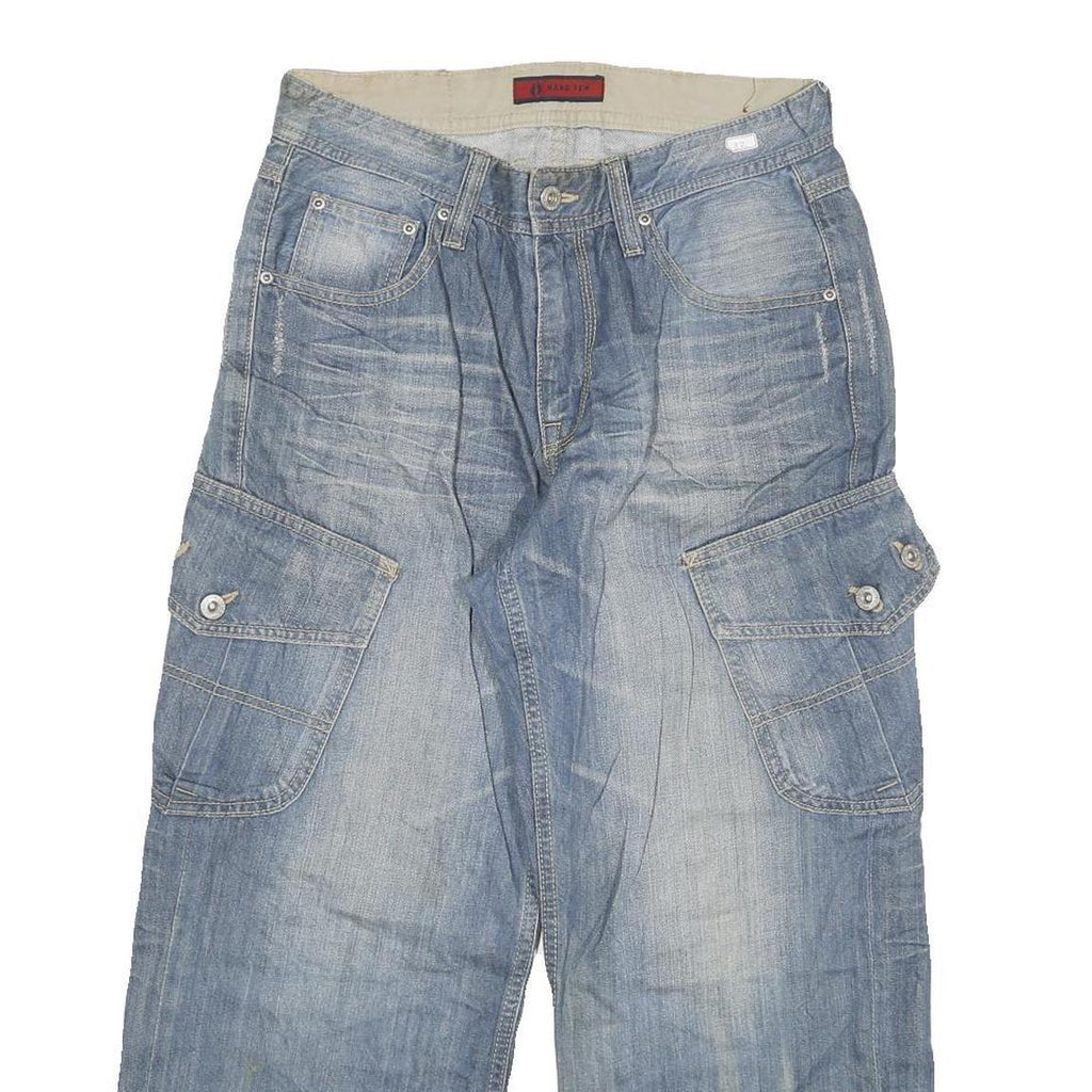 HANG TEN Womens Relaxed Jeans Cargo Cotton Blend Light W28 L25 Casual Denim