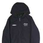 LANDS END Mens Navy Blue Maintenance Engineering Cotton Zip Up Hooded Jacket M