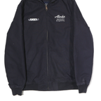 LANDS END Mens Navy Blue Maintenance Engineering Cotton Zip Up Hooded Jacket M