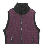 CALVIN KLEIN PERFORMANCE Womens Purple & Black Zip Jacket M Polyester Quilted