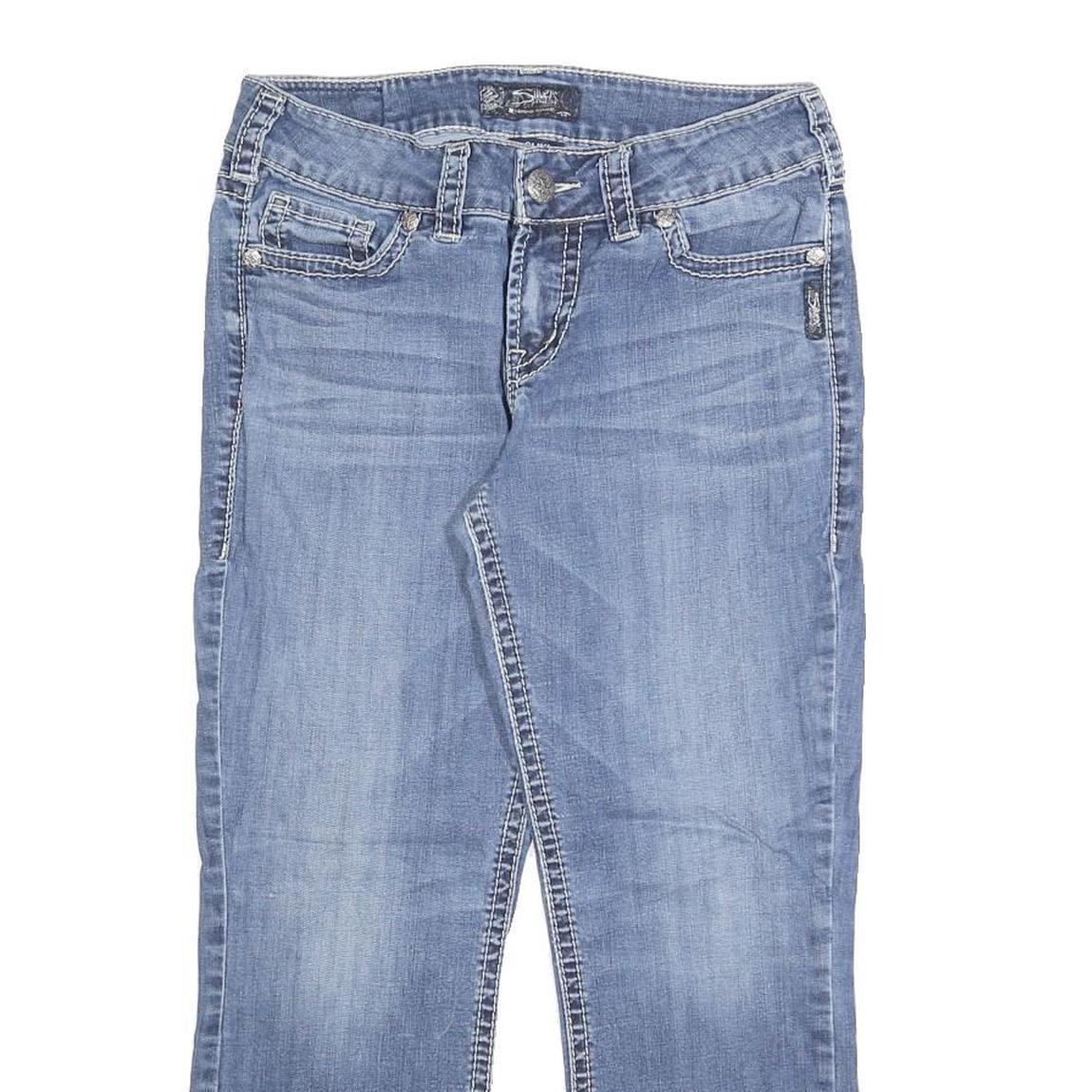 SILVER Womens Jeans Blue Slim Skinny Denim Light W29 L25 Stylish Zip Fastening