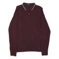 FRED PERRY Mens Maroon Long Sleeve Slim Fit Polo Shirt M Cotton Blend Classic