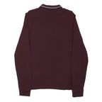 FRED PERRY Mens Maroon Long Sleeve Slim Fit Polo Shirt M Cotton Blend Classic