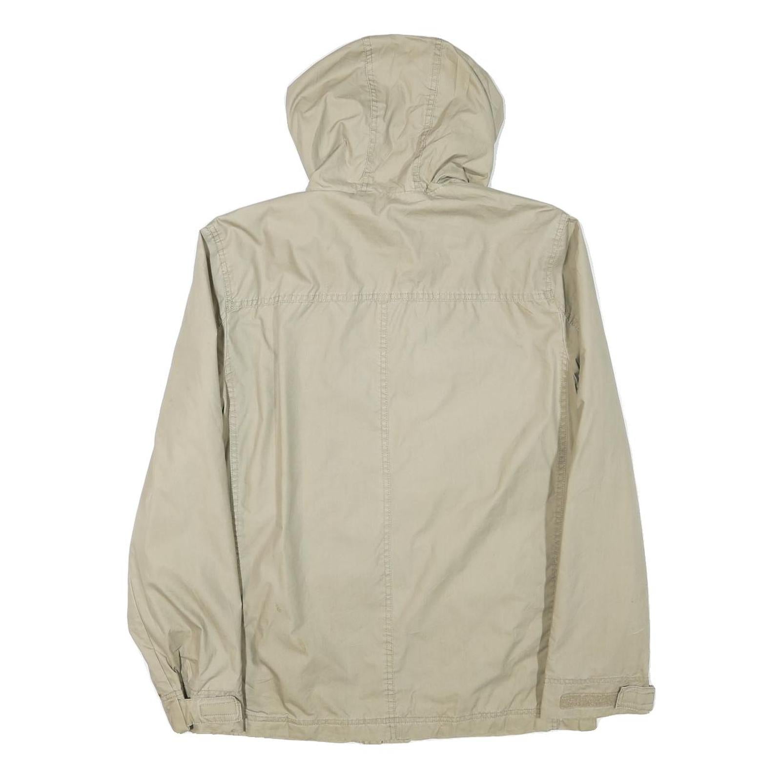 LEVI'S Mens Beige Polyester Blend Hooded Jacket S Plain Casual Zip