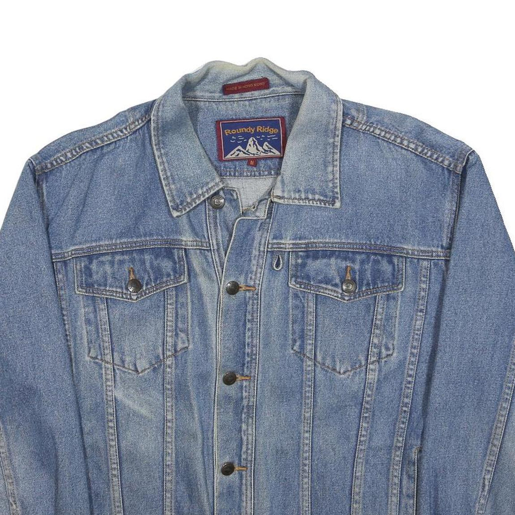 ROUNDY RIDGE Mens Blue Denim Button Jacket M Woven Classic Fit Casual