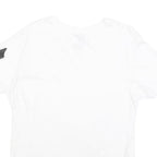 TRUE RELIGION Womens White V-Neck T-Shirt M Short Sleeve Cotton Blend Casual