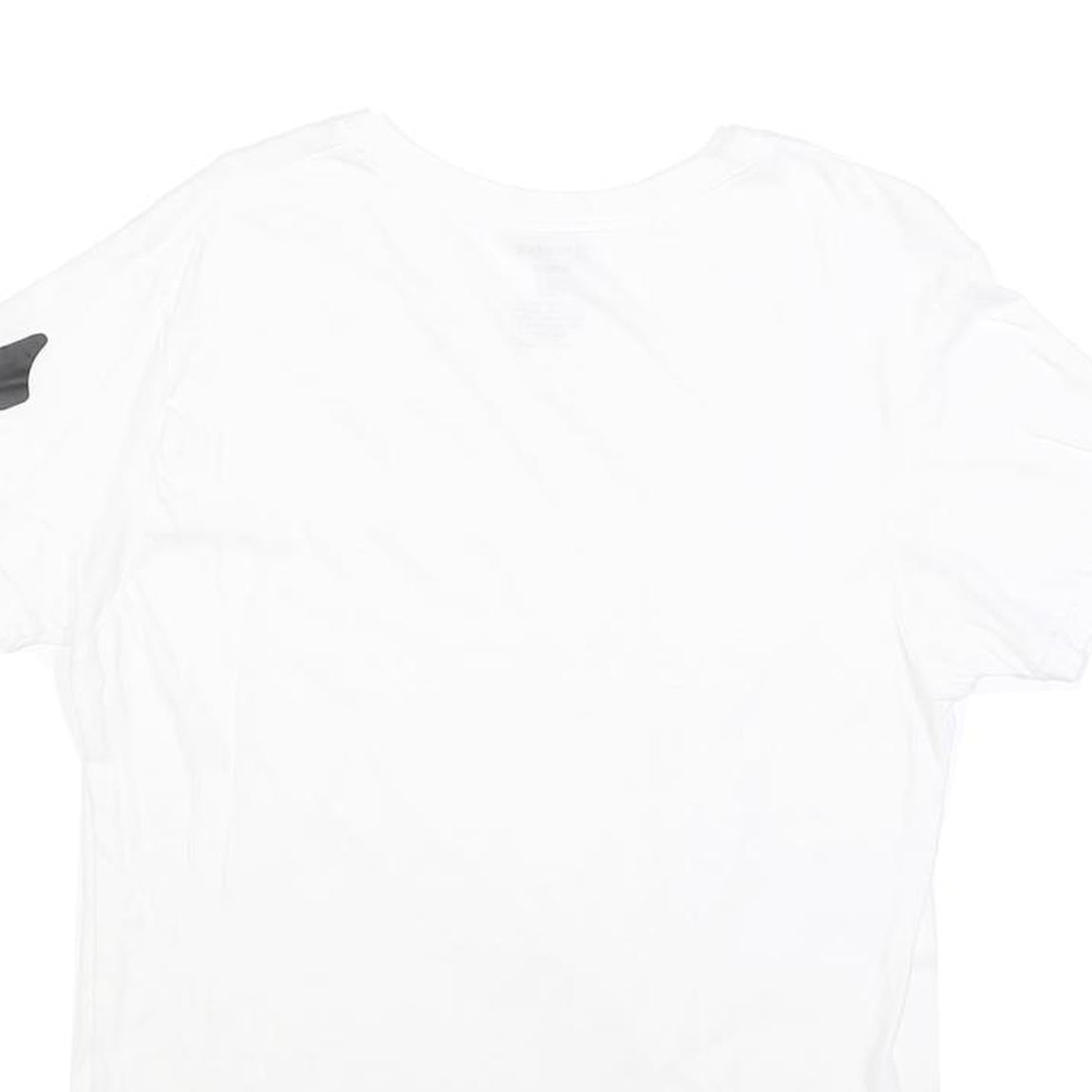 TRUE RELIGION Womens White V-Neck T-Shirt M Short Sleeve Cotton Blend Casual