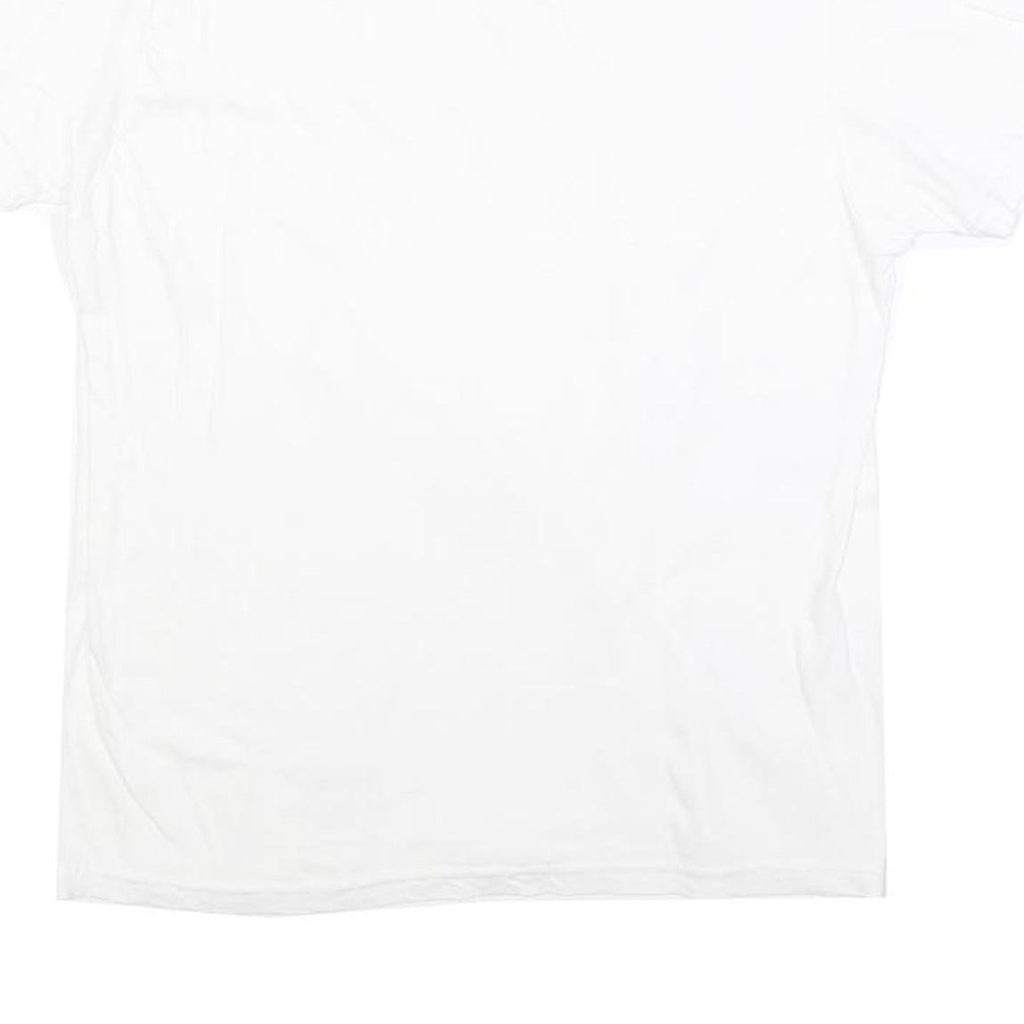 TRUE RELIGION Womens White V-Neck T-Shirt M Short Sleeve Cotton Blend Casual