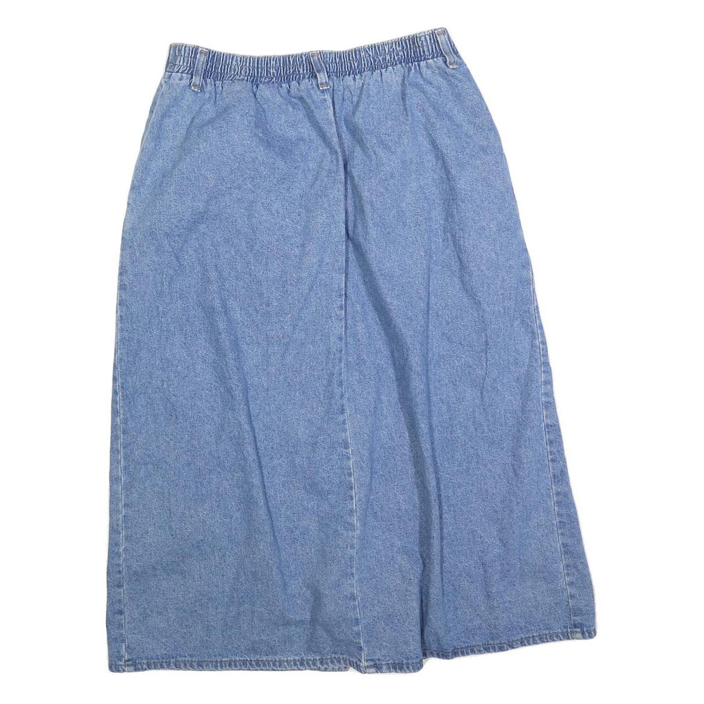 HUNT CLUB Womens Blue Denim Button Front Midi Skirt Cotton Blend Size M Casual