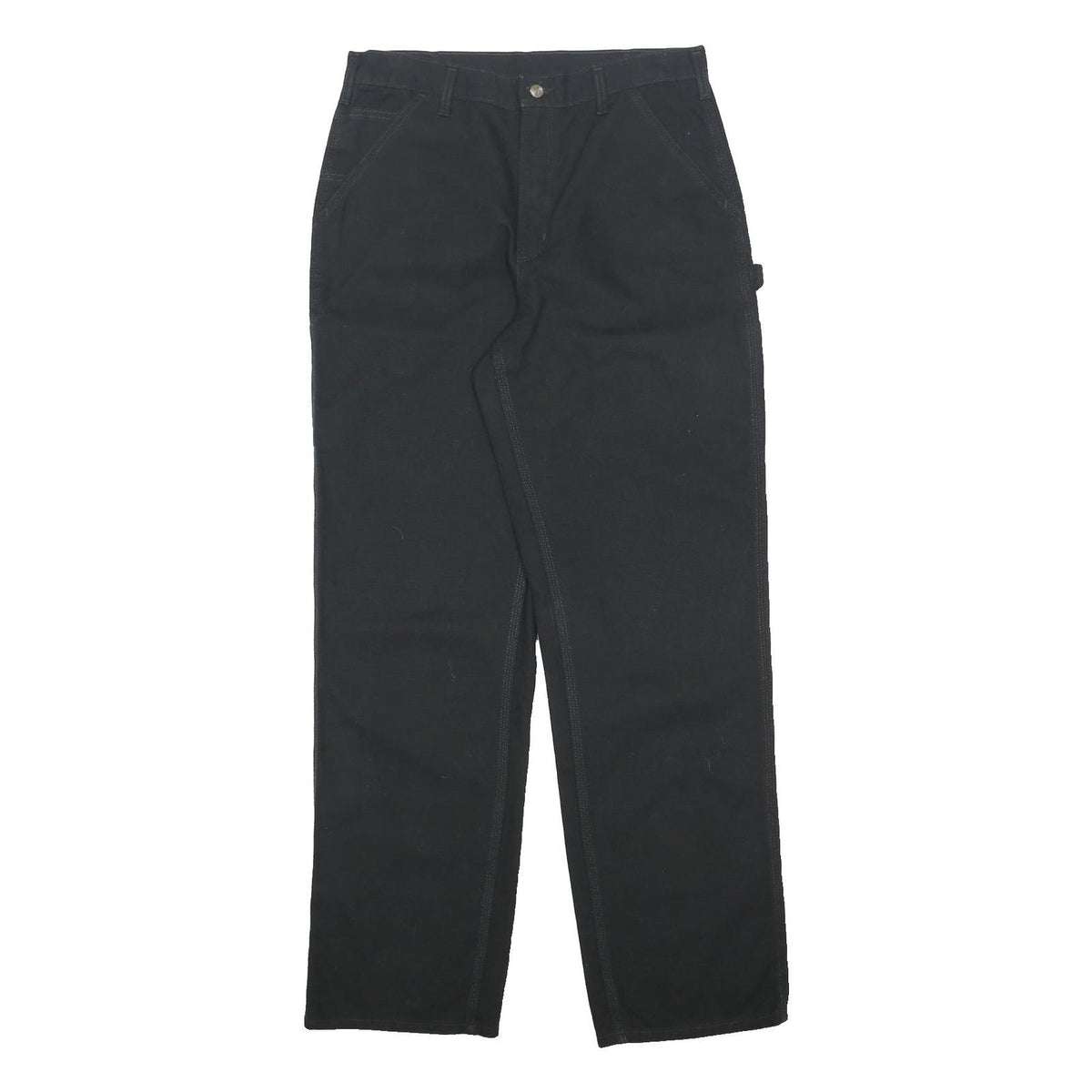 CARHARTT Mens Cotton Black Loose Straight Trousers W34 L34 Workwear Durable Fit