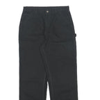 CARHARTT Mens Cotton Black Loose Straight Trousers W34 L34 Workwear Durable Fit