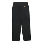 CARHARTT Mens Cotton Black Loose Straight Trousers W34 L34 Workwear Durable Fit
