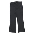 DICKIES Womens Black Cotton Blend Slim Trousers W30 L30 Zip Closure