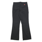 DICKIES Womens Black Cotton Blend Slim Trousers W30 L30 Zip Closure