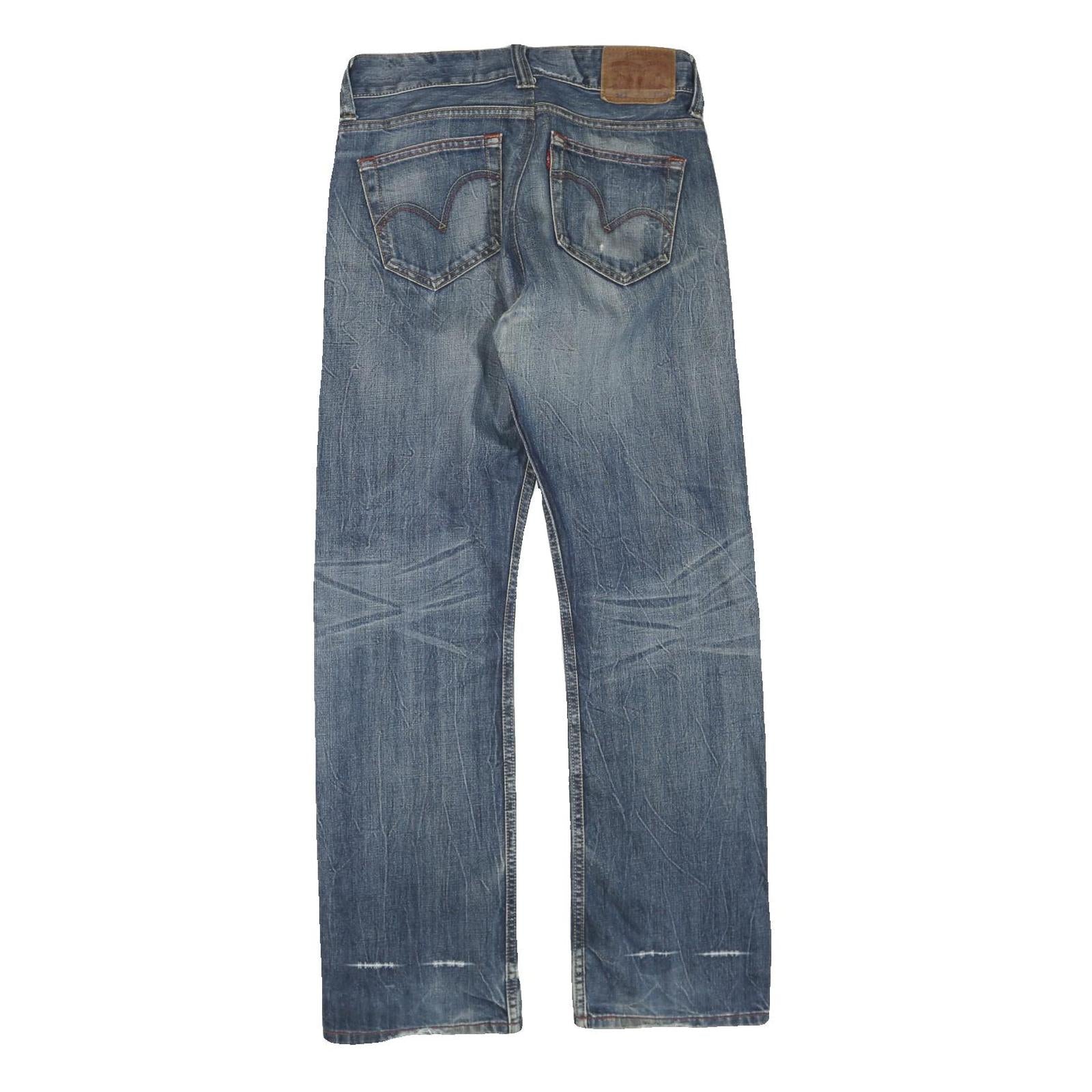 LEVI'S Womens Jeans Blue Regular Straight Denim Medium W32 L32 523 Zip Cotton