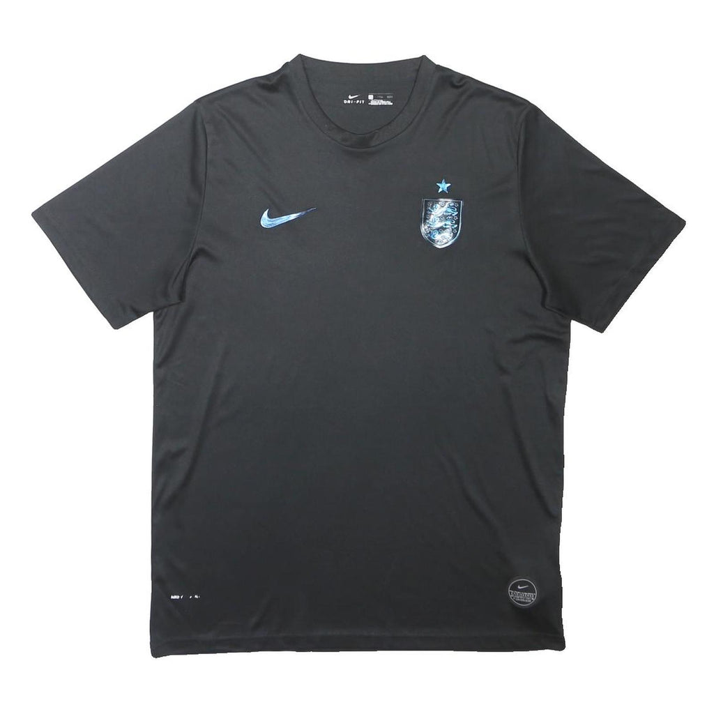 NIKE Mens Black England Star Badge Graphic T-Shirt 2XL Short Sleeve Crew Neck