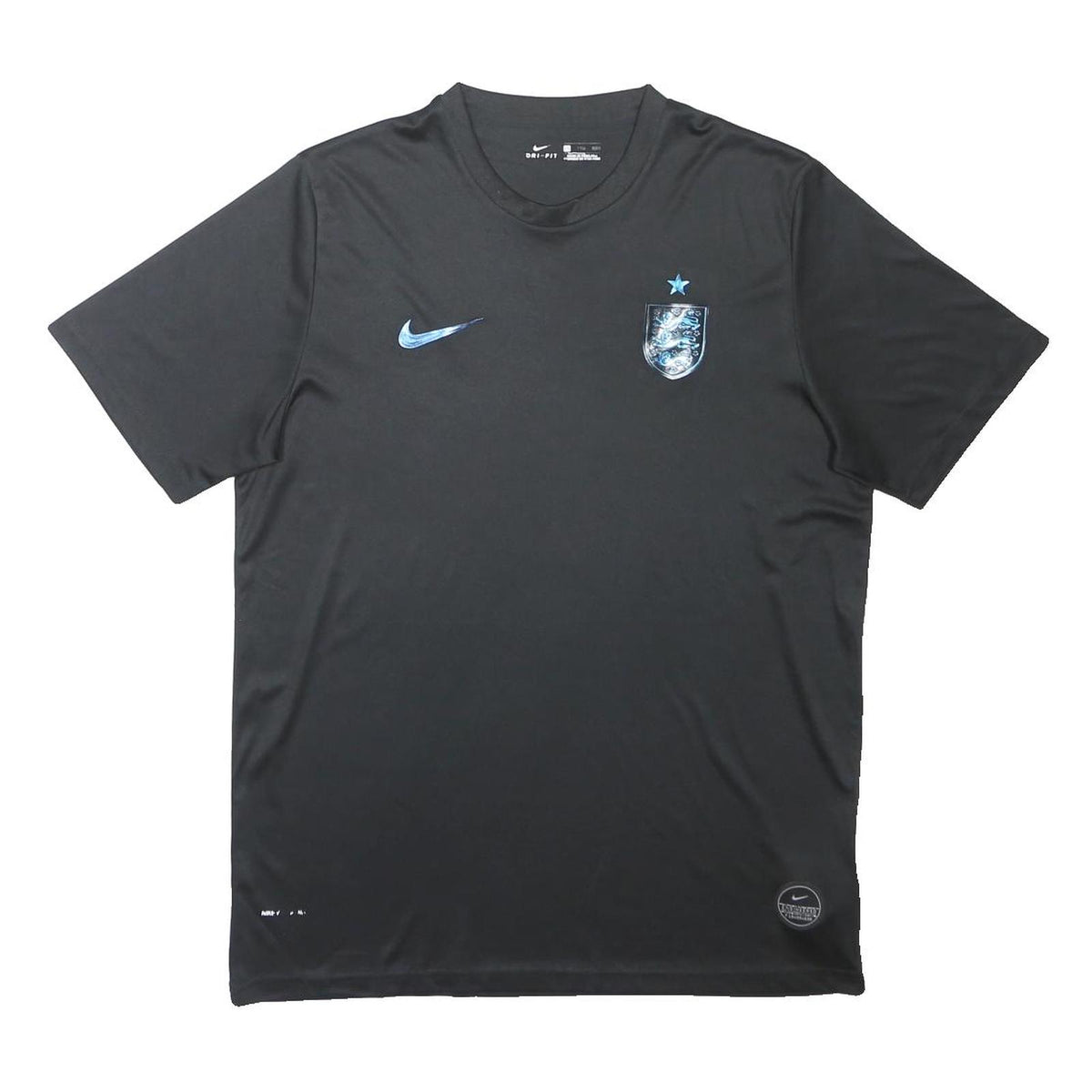 NIKE Mens Black England Star Badge Graphic T-Shirt 2XL Short Sleeve Crew Neck