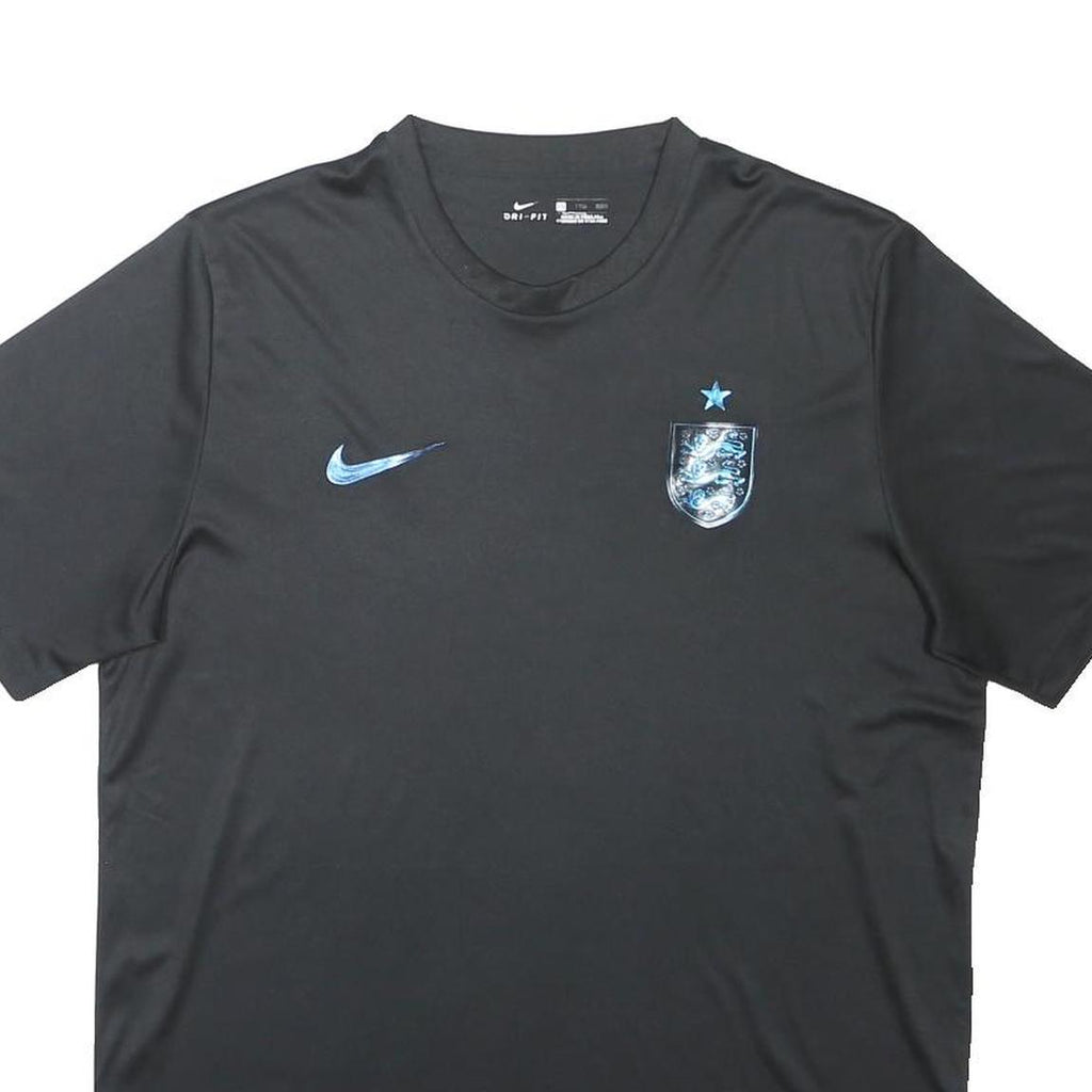 NIKE Mens Black England Star Badge Graphic T-Shirt 2XL Short Sleeve Crew Neck
