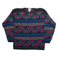 PETITES Womens Patterned Jumper Black Floral Tight Knit S
