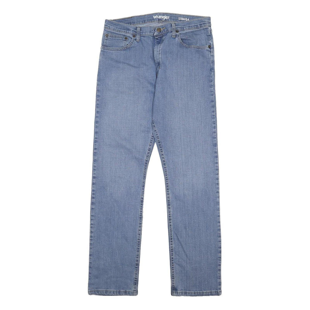 WRANGLER Mens Regular Fit Straight Leg Denim Light Blue Cotton Blend Jeans W32