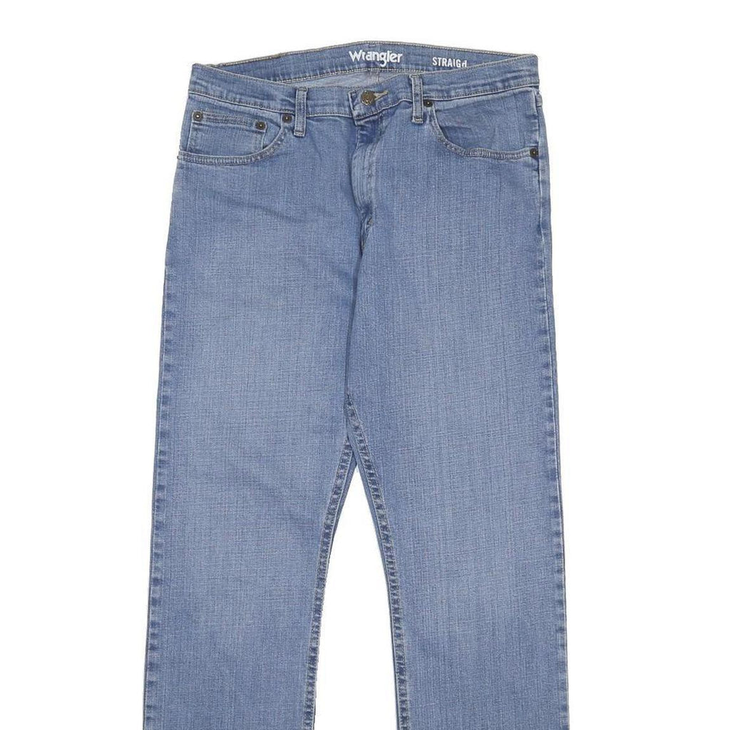 WRANGLER Mens Regular Fit Straight Leg Denim Light Blue Cotton Blend Jeans W32
