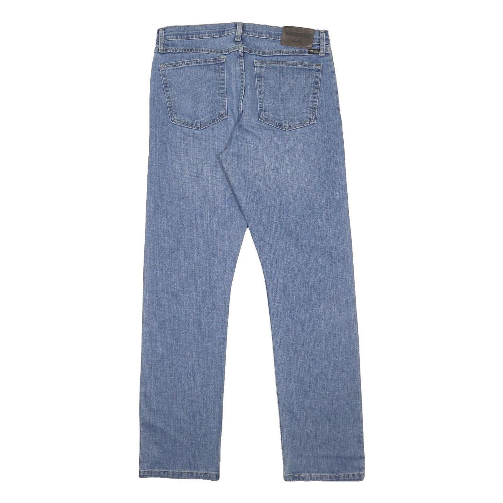 WRANGLER Mens Regular Fit Straight Leg Denim Light Blue Cotton Blend Jeans W32