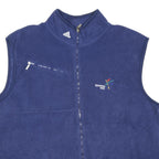 ADIDAS Mens Blue Jacket 2XL Polyester Blend Zip Plain Athletic Sports Vest