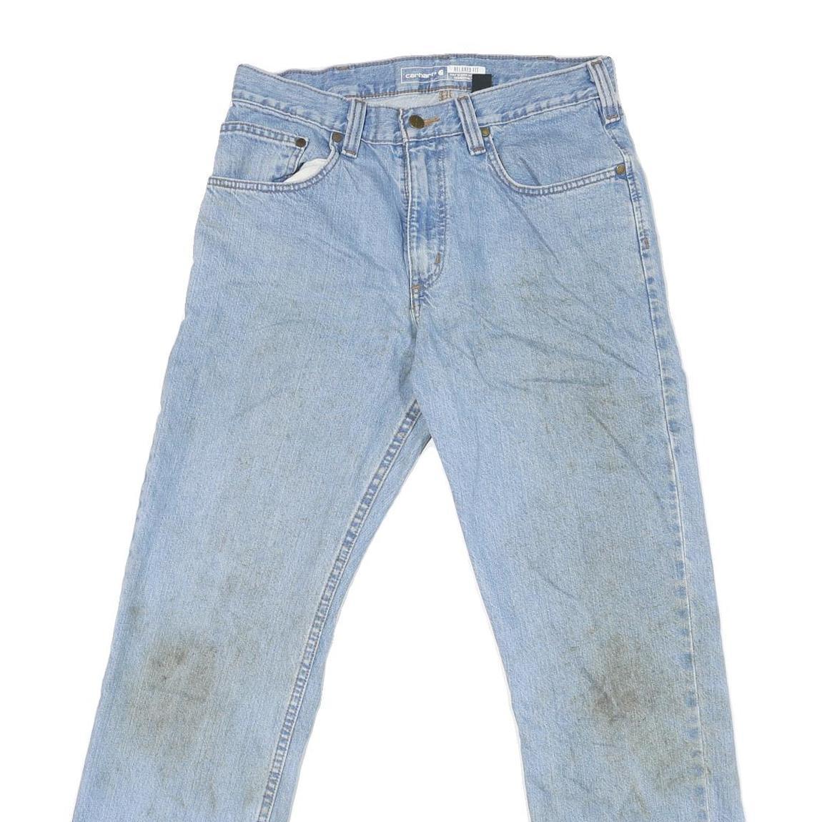 CARHARTT Mens Regular Fit Light Blue Denim Jeans W32 L31 Zip Closure Pockets