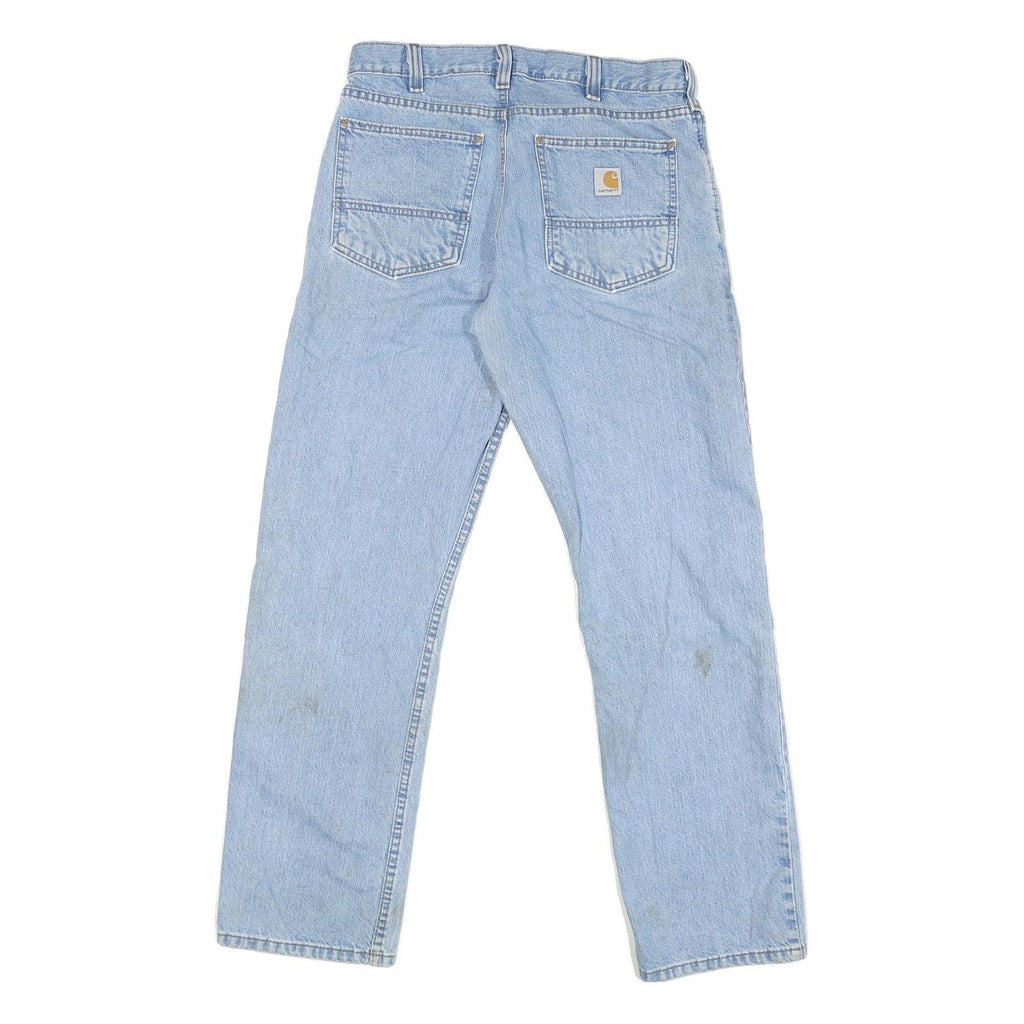 CARHARTT Mens Regular Fit Light Blue Denim Jeans W32 L31 Zip Closure Pockets