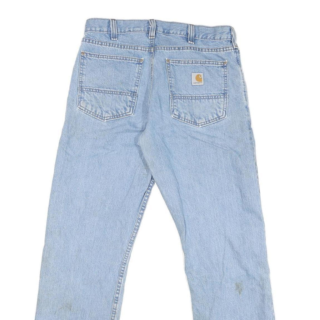 CARHARTT Mens Regular Fit Light Blue Denim Jeans W32 L31 Zip Closure Pockets