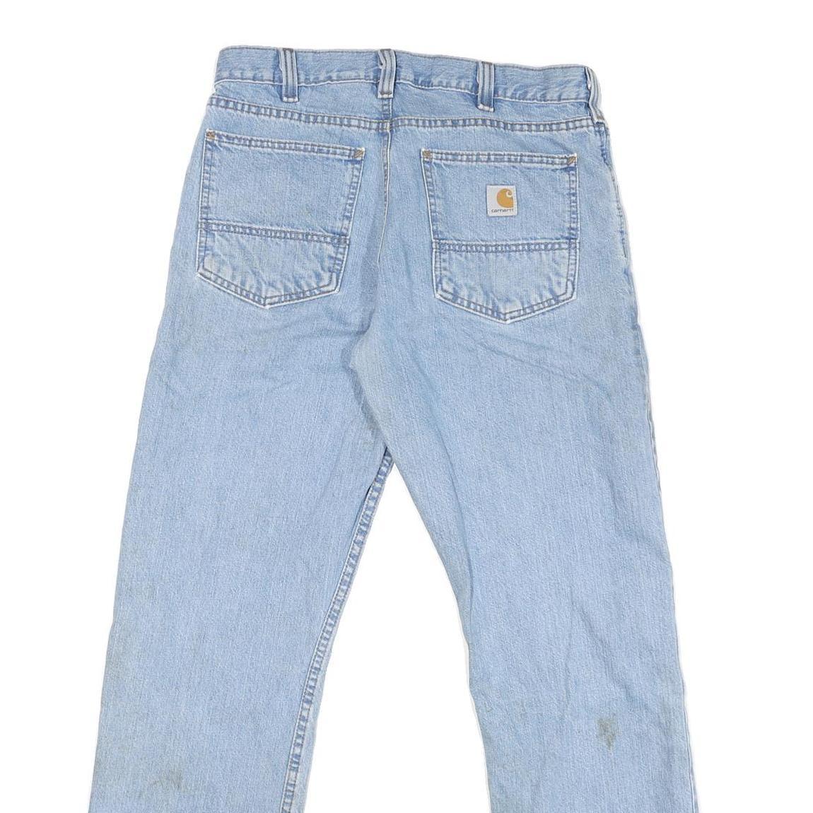 CARHARTT Mens Regular Fit Light Blue Denim Jeans W32 L31 Zip Closure Pockets