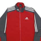 ADIDAS Mens Red & Grey Track Zip Jacket M Polyester Sportswear Casual