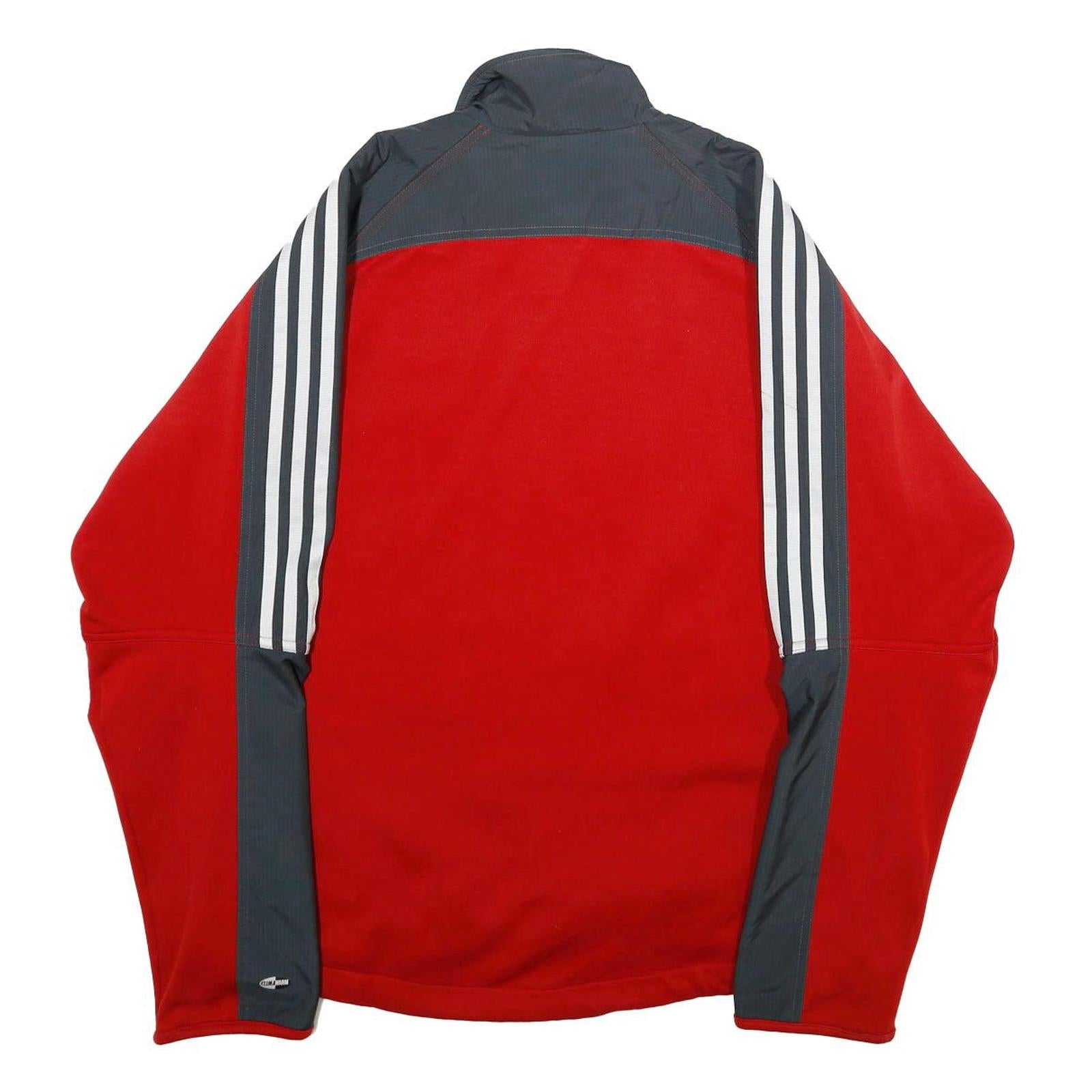 ADIDAS Mens Red & Grey Track Zip Jacket M Polyester Sportswear Casual