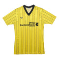 ERIMA Mens Yellow & Black Pinstripe Football Shirt M Short Sleeve V-Neck Jersey