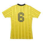 ERIMA Mens Yellow & Black Pinstripe Football Shirt M Short Sleeve V-Neck Jersey