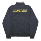 NIKE Mens Black & Yellow Track Jacket L Polyester Zip Collar Ribbed 72 Logo