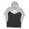 NIKE Mens Grey & Black Logo Pullover Hoodie M Sweatshirt Casual Sportswear
