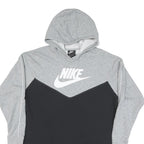 NIKE Mens Grey & Black Logo Pullover Hoodie M Sweatshirt Casual Sportswear