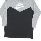 NIKE Mens Grey & Black Logo Pullover Hoodie M Sweatshirt Casual Sportswear
