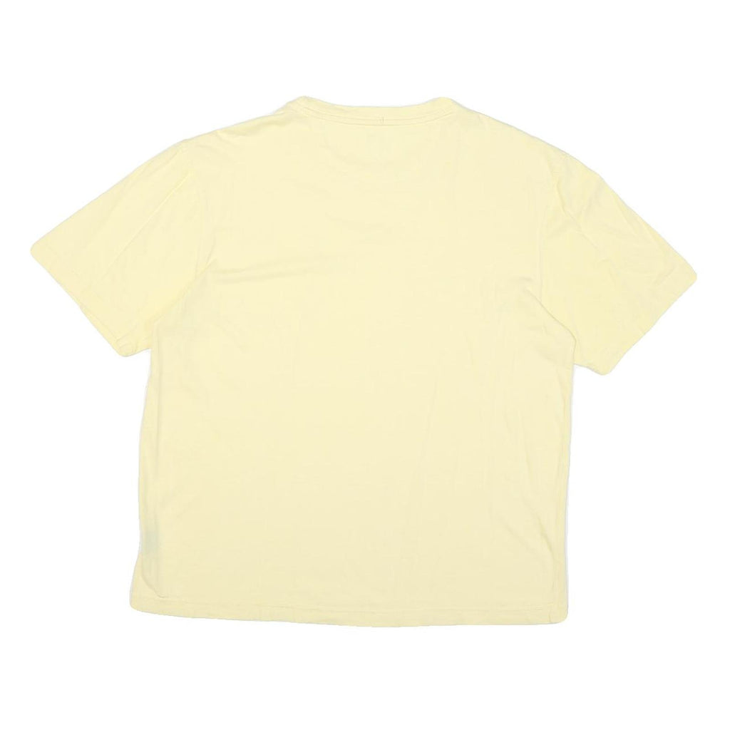 CHAPS Mens Yellow Plain T-Shirt M Short Sleeve Crew Neck Pocket Casual Cotton