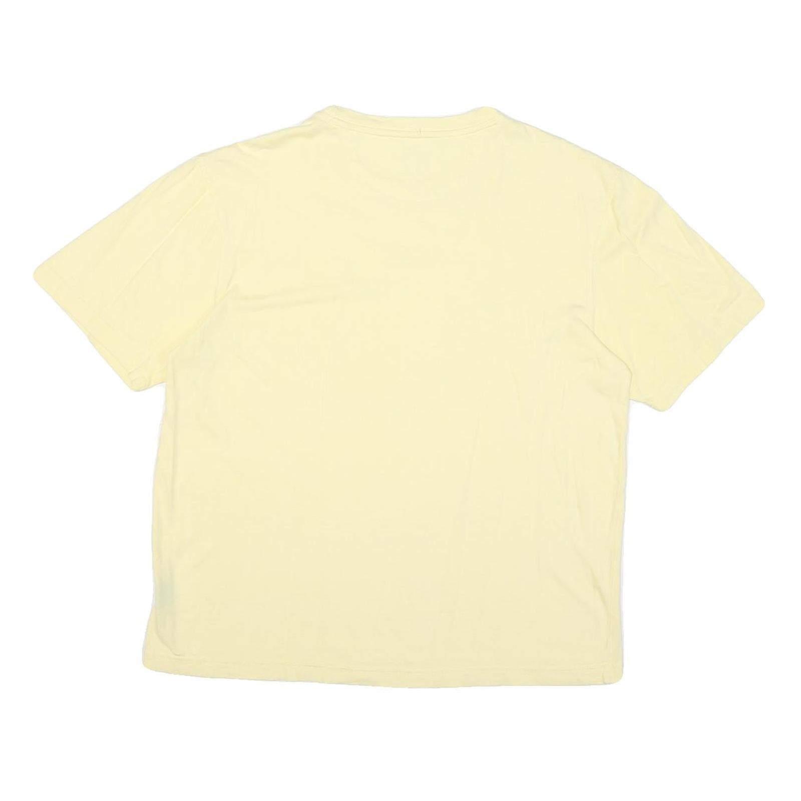 CHAPS Mens Yellow Plain T-Shirt M Short Sleeve Crew Neck Pocket Casual Cotton