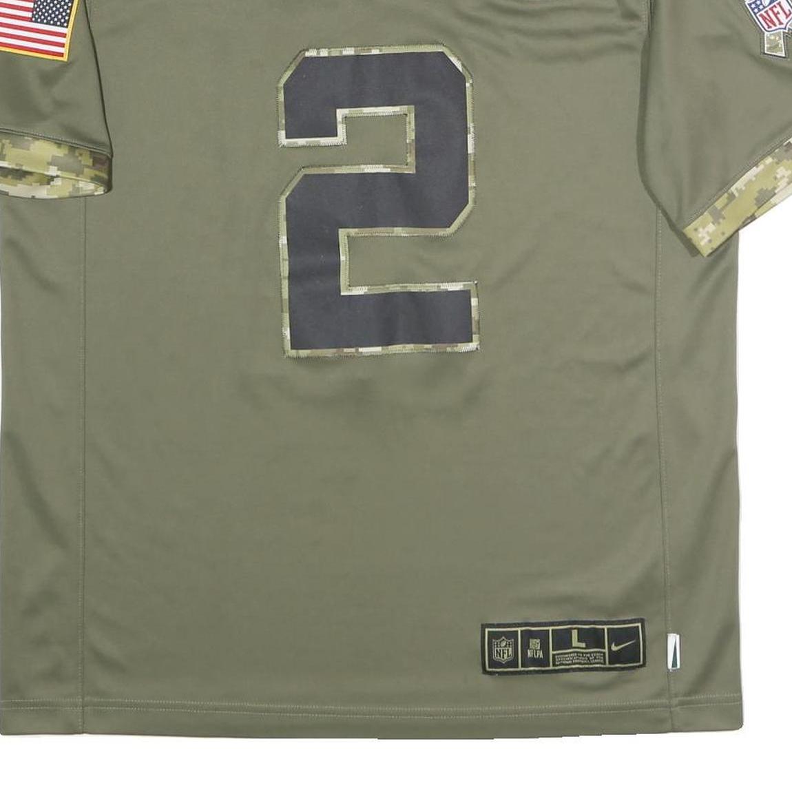 NIKE Mens Green New York Jets Football Shirt L Short Sleeve V-Neck NFL