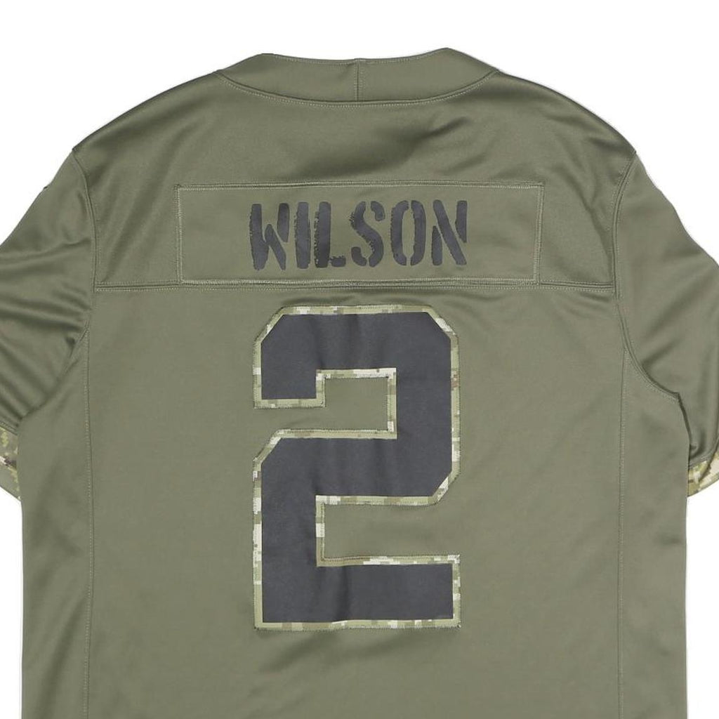 NIKE Mens Green New York Jets Football Shirt L Short Sleeve V-Neck NFL