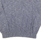 TOMMY HILFIGER Mens Blue Patterned Jumper V-Neck Basic Knit L Cotton Blend
