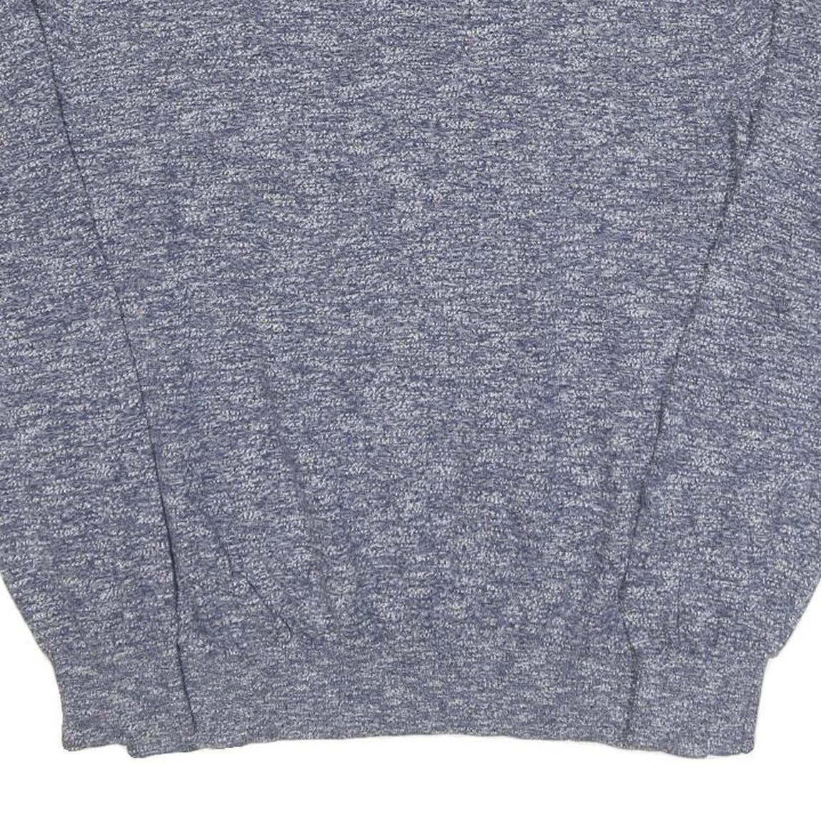 TOMMY HILFIGER Mens Blue Patterned Jumper V-Neck Basic Knit L Cotton Blend