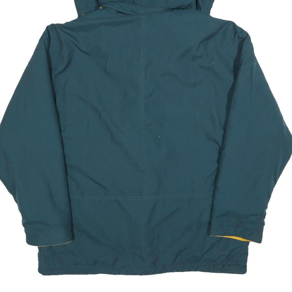 Womens Blue & Yellow Zip Jacket L Polyester Blend Hooded Casual Outerwear